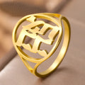 Anillo hueco para hombre o mujer con grabado en hebreo judío oro