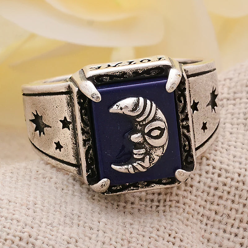 Anillo de media luna de estilo místico 