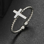 Anillo Cruz Anillo Entrelazado plata