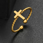 Anillo Cruz Anillo Entrelazado oro