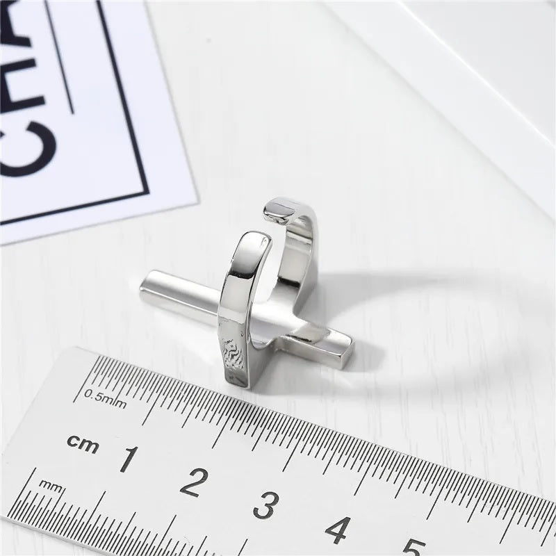 Anillo Cruz Gótica Negra Hombre Cristiano