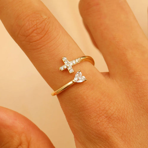 Anillo Cruz & Circonita Mujer 