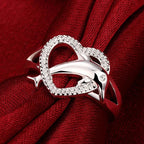 Anillo delfín y corazón