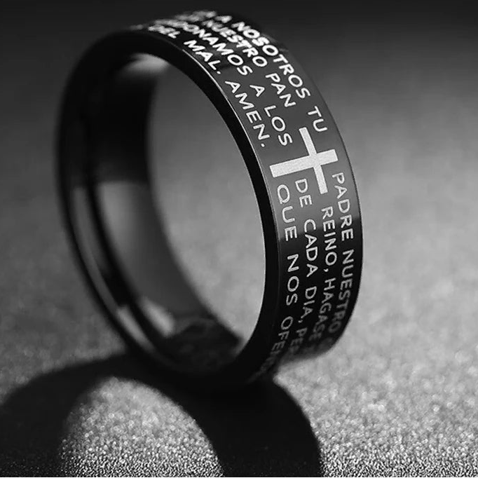 Anillo de oración cruz protectora 