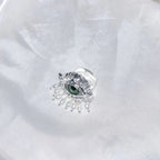 Anillo de Protección con Ojo Azul y Perlas plateadas