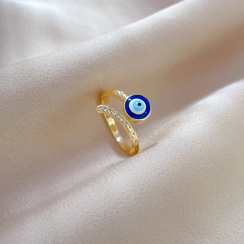 Anillo de Protección Ojo Azul y Circonio