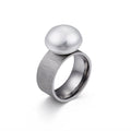 Anillo de Estilo Retro con Perla Blanca plata