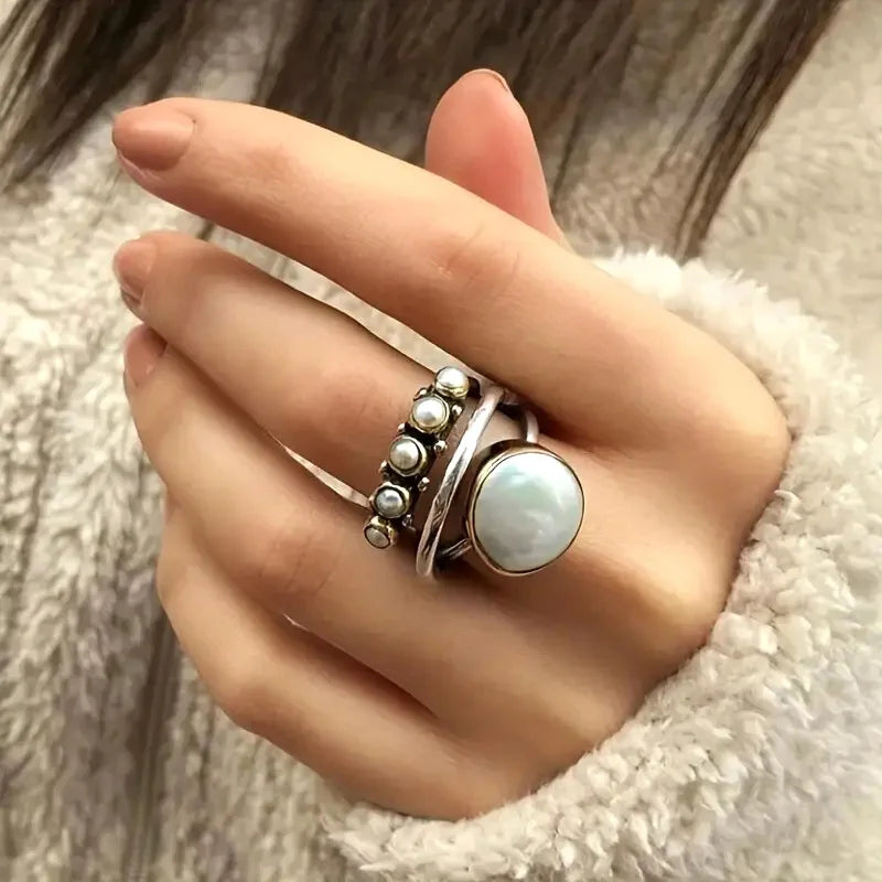 Anillo de estilo vintage con perla