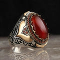Anillo ancho para hombre árabe musulmán rojo