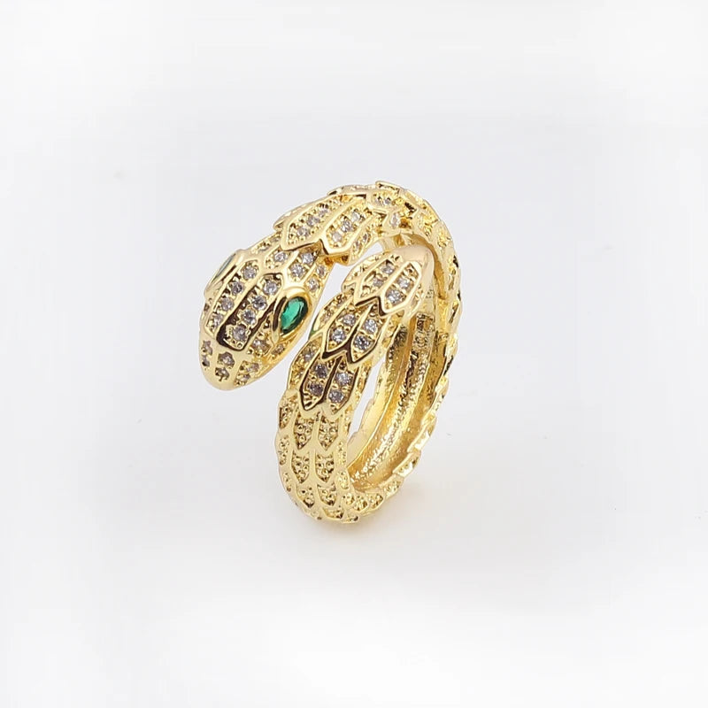 Anillo Dorado Mujer Serpiente