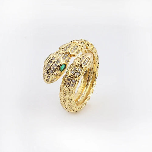 Anillo Dorado Mujer Serpiente