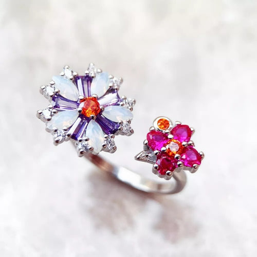 Anillo Dúo de Flores - Exception®