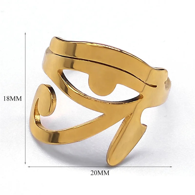 Anillo Egipto Ojo de Horus Oudjat Brujería oro