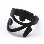 Anillo Egipto Ojo de Horus Oudjat Brujería negro