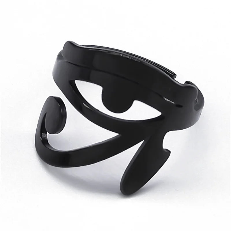 Anillo Egipto Ojo de Horus Oudjat Brujería negro