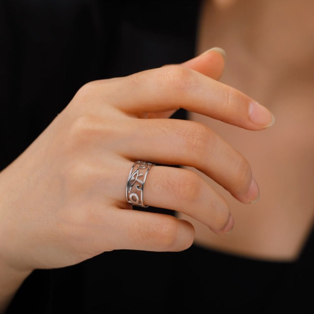 Anillo Egipcio Mujer Ojo de Horus Anillo de plata