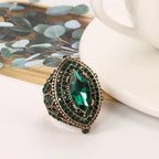 Anillo con Cristal Verde
