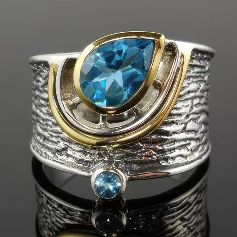 Anillo Étnico Plata y Piedra 