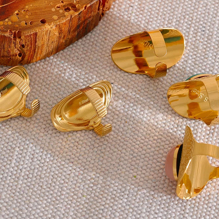 Anillo Étnico con Piedra Natural