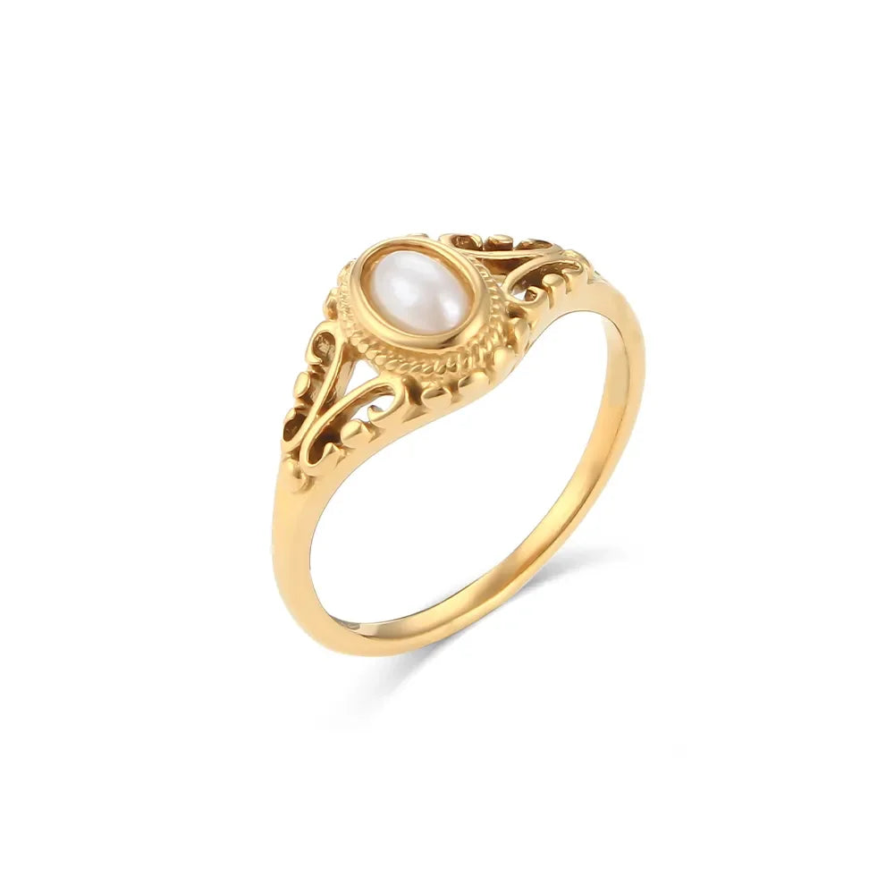 Anillo de Mujer de Estilo Vintage con Perla
