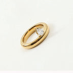 Anillo Fino Gota de Agua con Perla de circonio 1