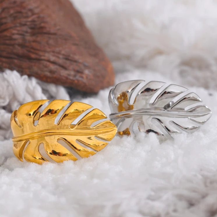 Anillo Hoja de Palma oro