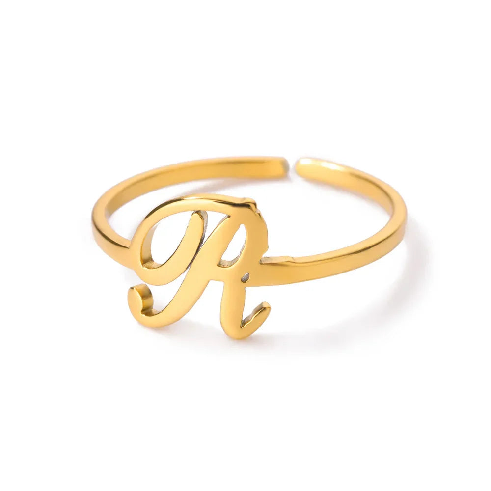 Anillo fino personalizado con inicial r