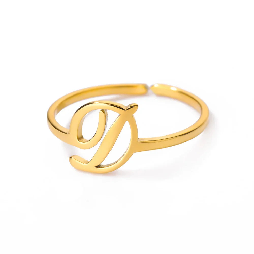 Anillo fino personalizado con inicial d