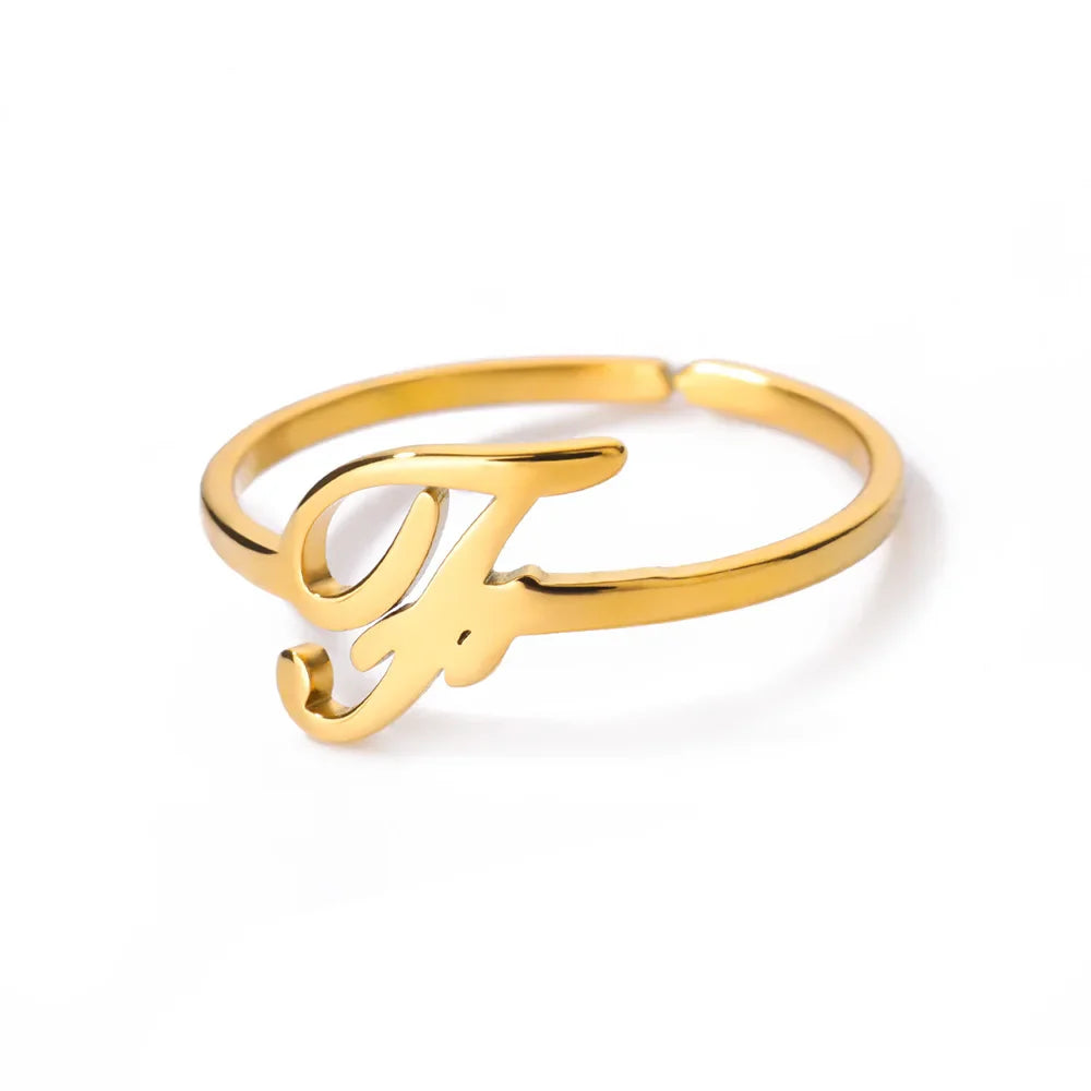 Anillo fino personalizado con inicial f
