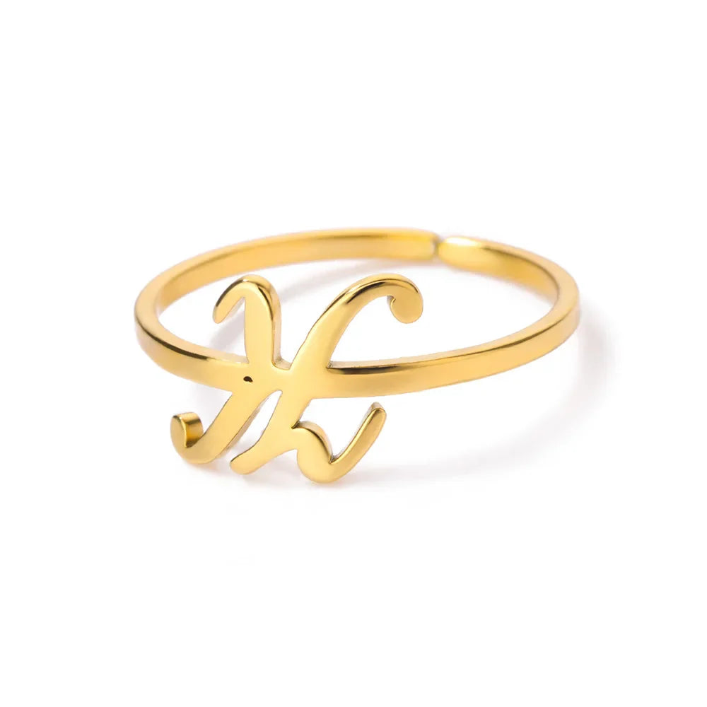 Anillo fino personalizado con inicial k