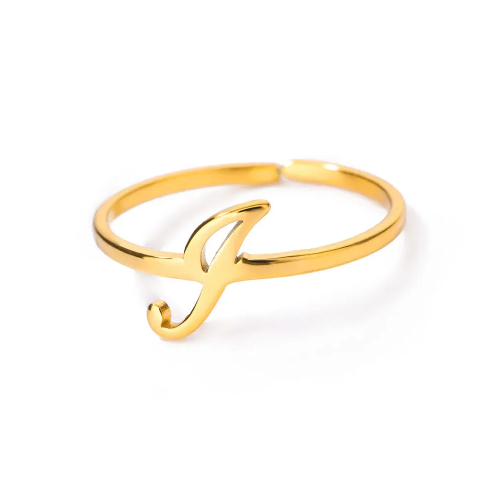 Anillo fino personalizado con inicial i