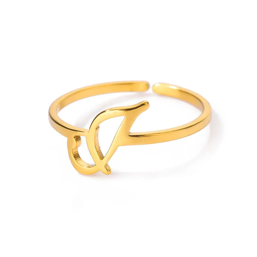 Anillo fino personalizado con inicial j