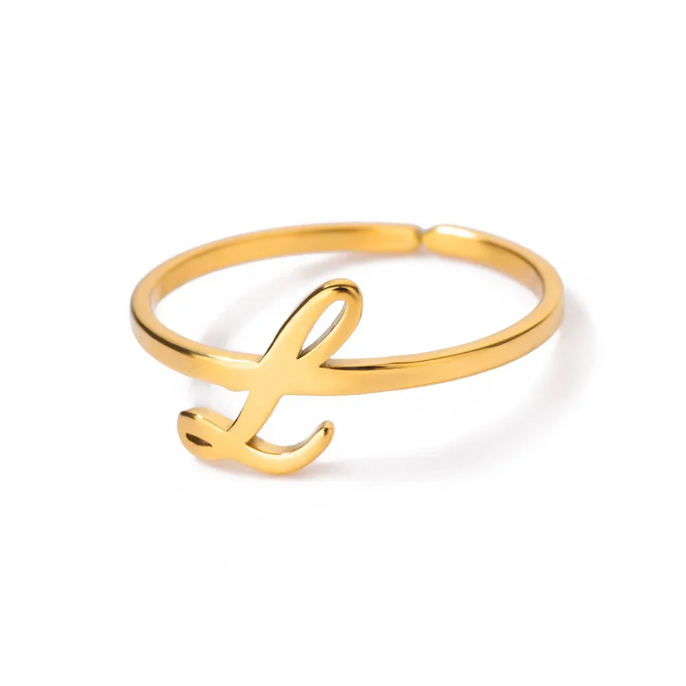 Anillo fino personalizado con inicial l
