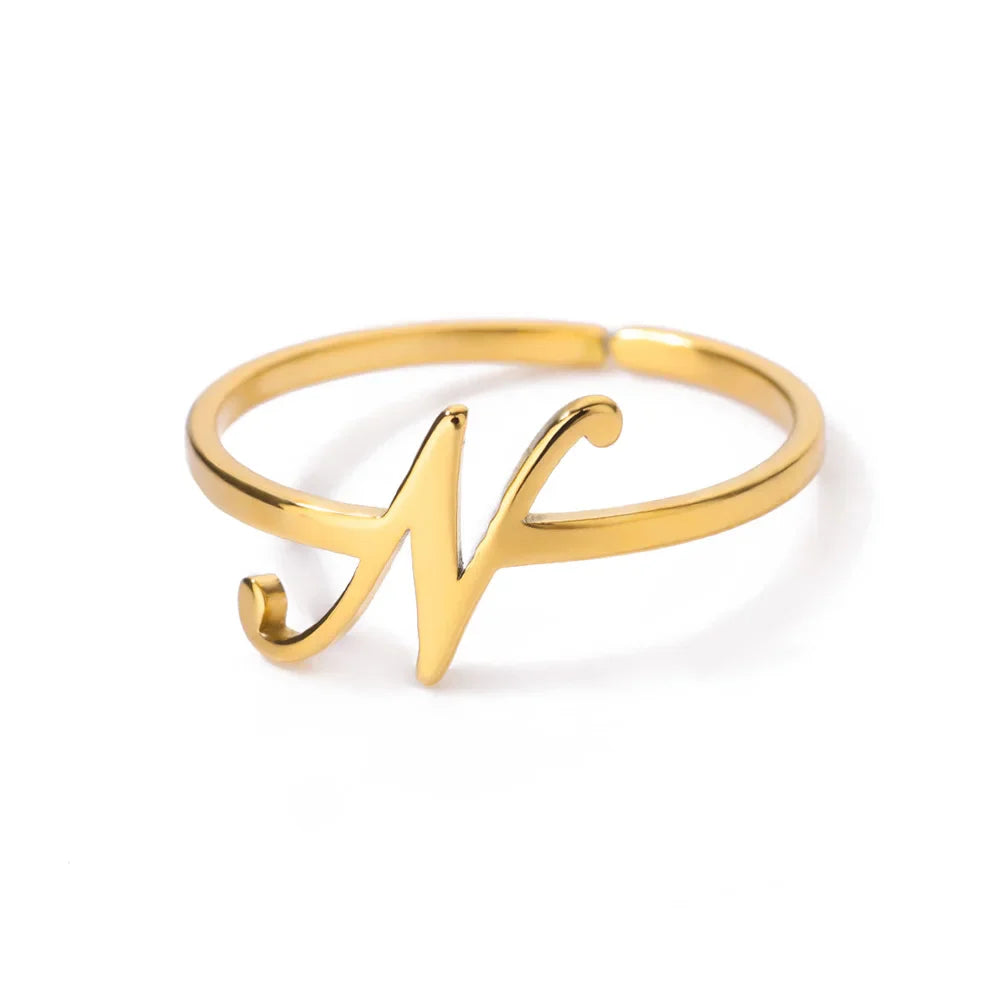 Anillo fino personalizado con inicial n