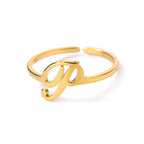 Anillo fino personalizado con inicial p