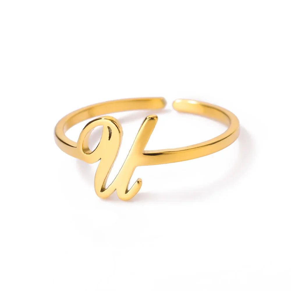 Anillo fino personalizado con inicial u