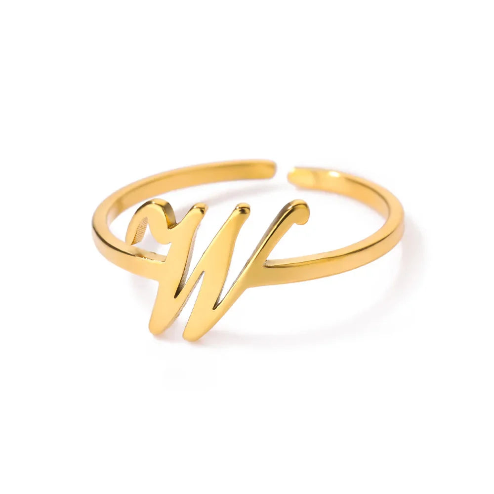 Anillo fino personalizado con inicial w