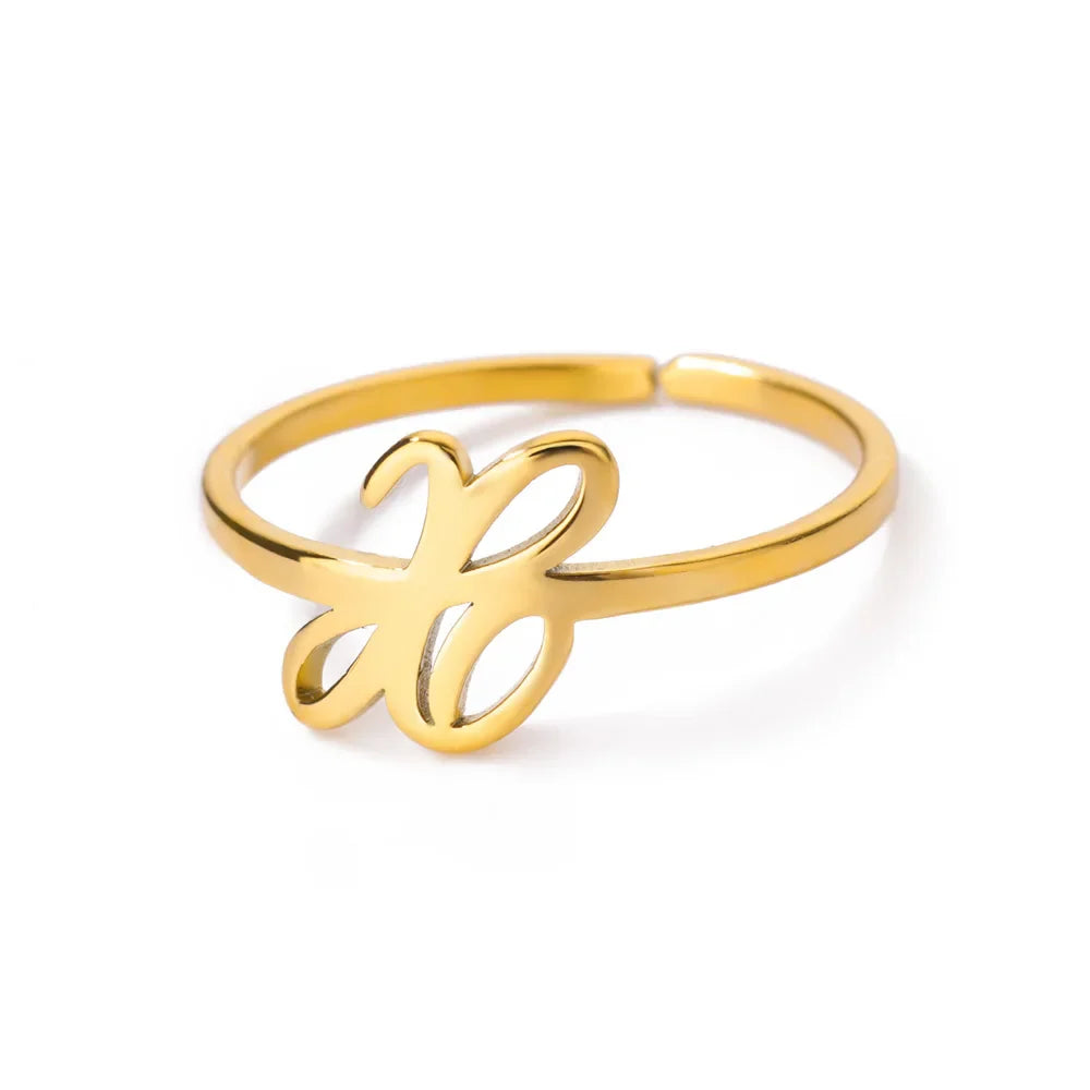 Anillo fino personalizado con inicial x