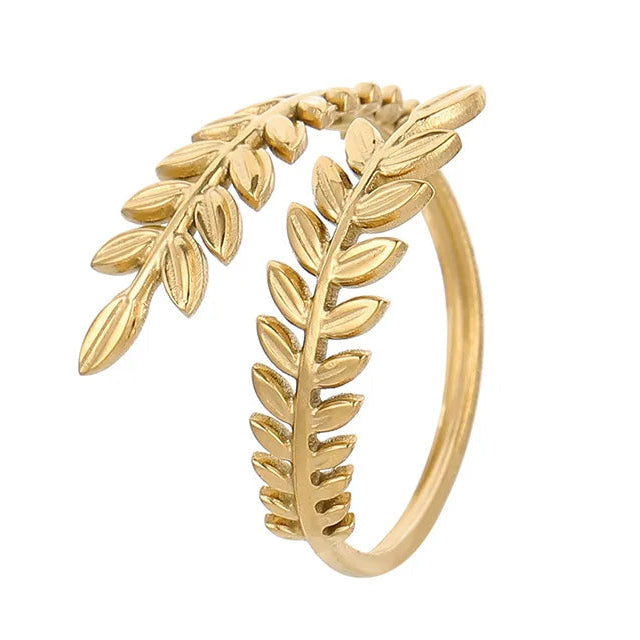 Anillo Hoja de Laurel Otoñal oro
