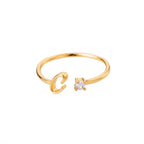 Anillo fino para mujer personalizado con inicial c