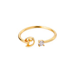 Anillo fino para mujer personalizado con inicial d