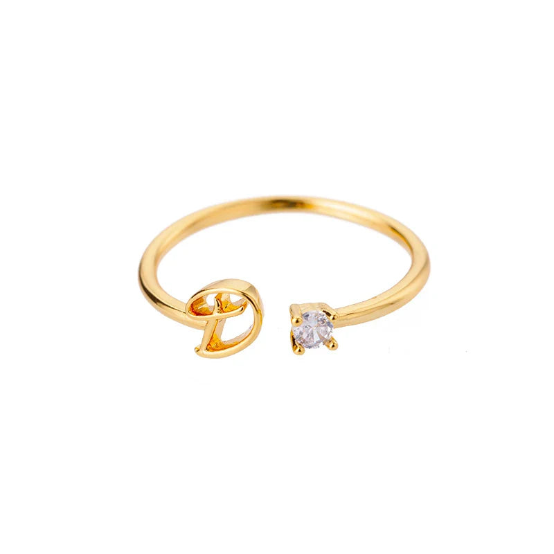Anillo fino para mujer personalizado con inicial d