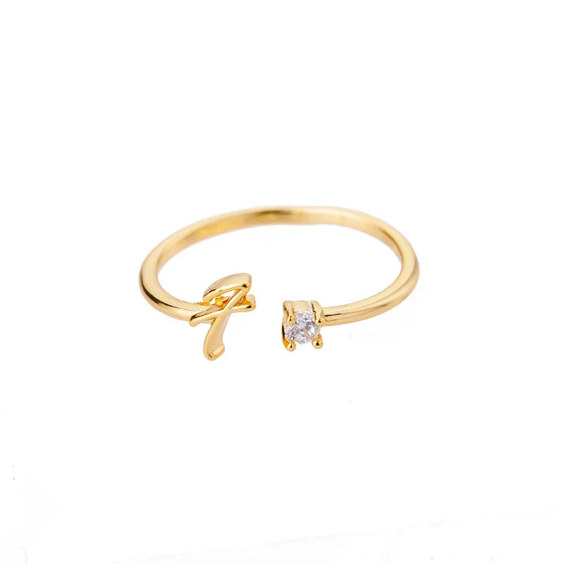 Anillo fino para mujer personalizado con inicial f