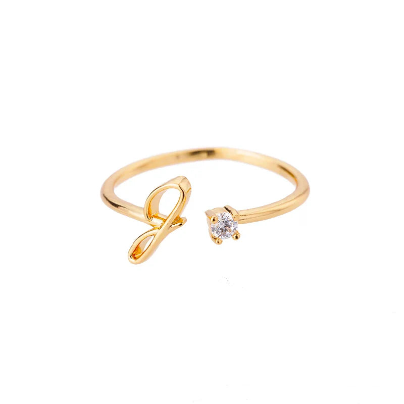 Anillo fino para mujer personalizado con inicial j