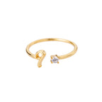 Anillo fino para mujer personalizado con inicial i