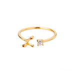 Anillo fino para mujer personalizado con inicial l