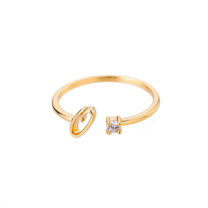 Anillo fino para mujer personalizado con inicial o