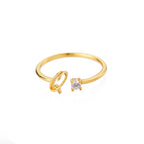 Anillo fino para mujer personalizado con inicial q