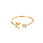 Anillo fino para mujer personalizado con inicial r