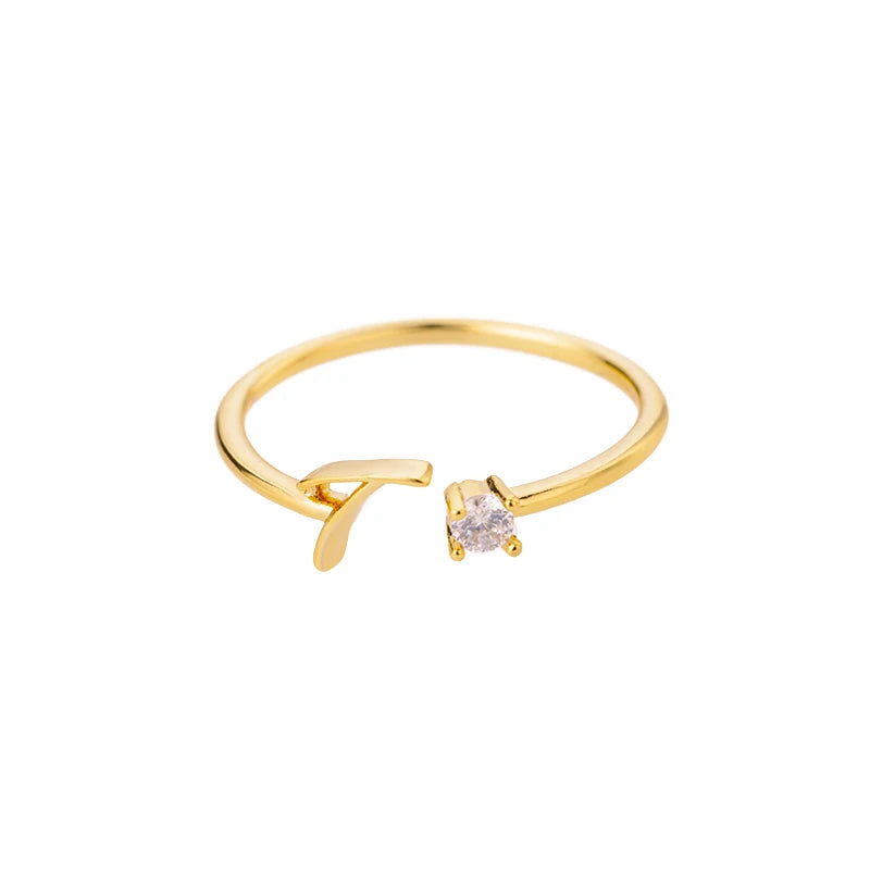 Anillo fino para mujer personalizado con inicial t